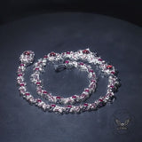 Iced Out Red Eyes Zircon-set Thorn Necklace