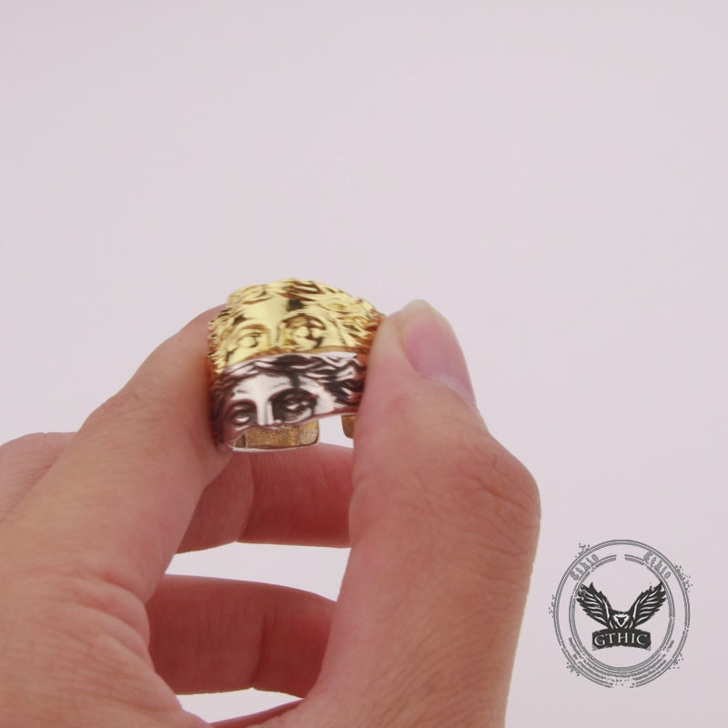 Vintage Half Face Venus Copper Open Ring