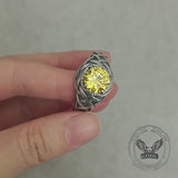 Celtic Knot Viking Rune Zircon Sterling Silver Ring