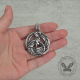 Vintage Viking Coiled Dragon Stainless Steel Pendant