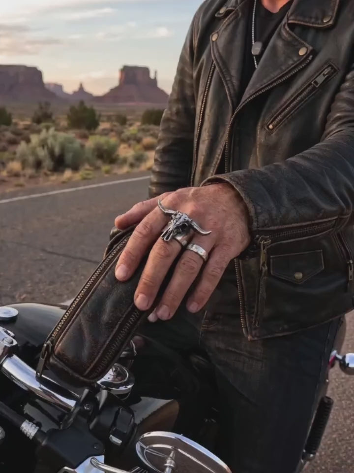 Vintage Ram Horn Skull Stainless Steel Ring