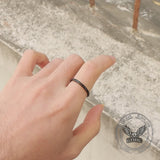 Minimalist Black Glossy Titanium Ring