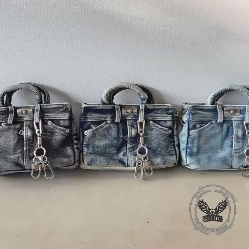 Retro Denim Jeans-Style Versatile Handbag