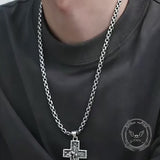 Vintage Snake Rose Cross Stainless Steel Pendant