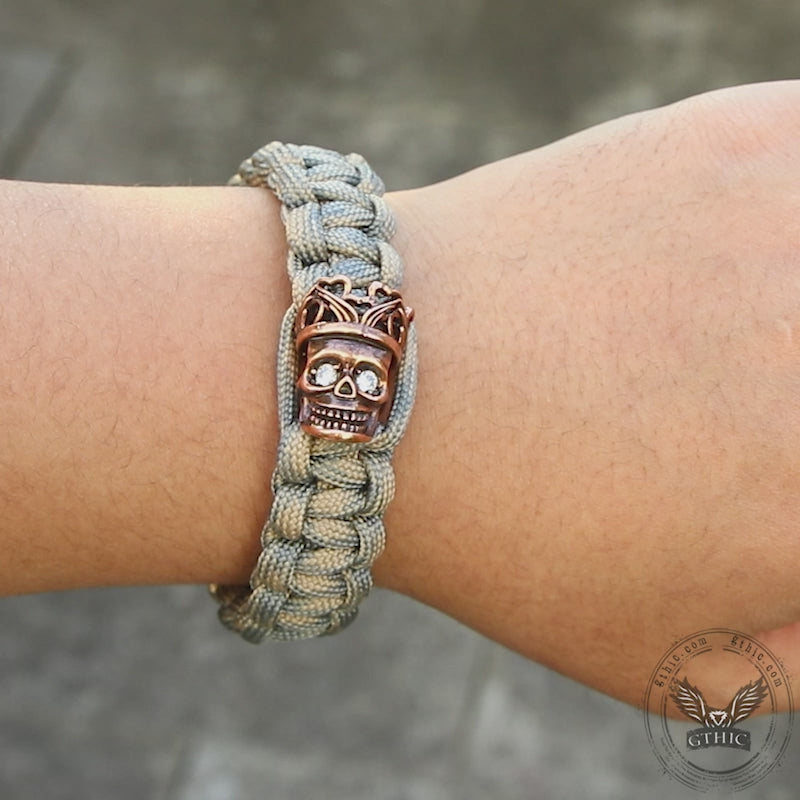 Skull King Crown Alloy Paracord Bracelet