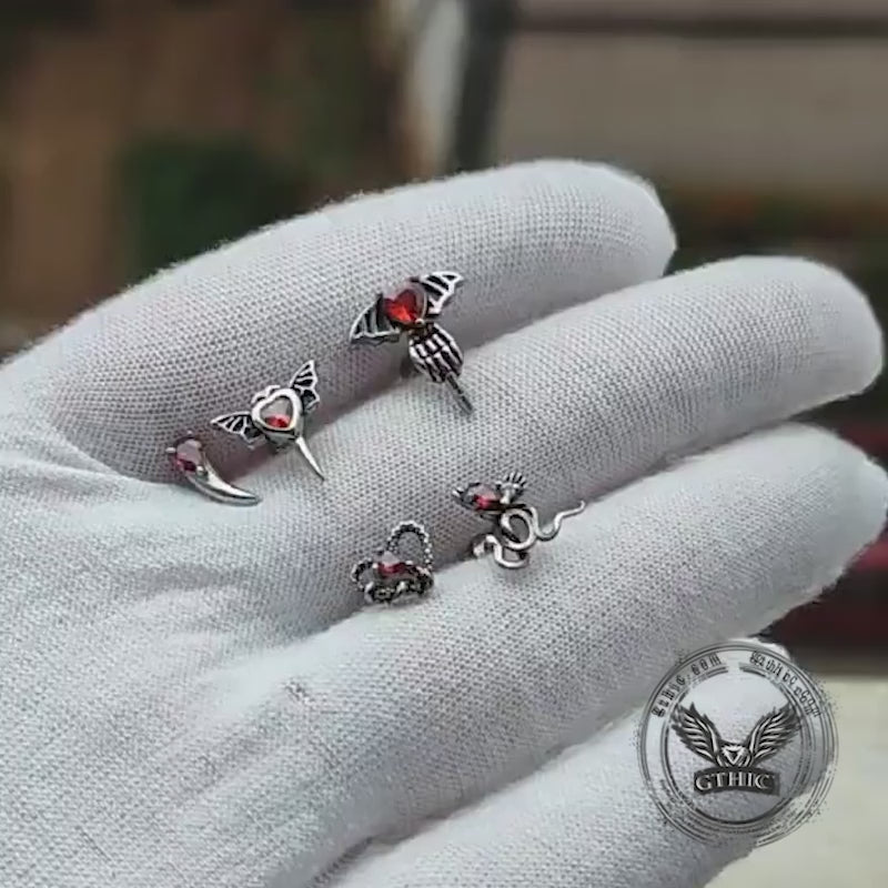 16G Crossbones Tête de Mort Piercing Anneau à Lèvres en Titane