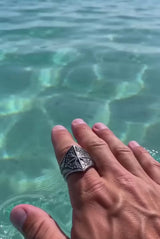 8 Point Star Stainless Steel Ring