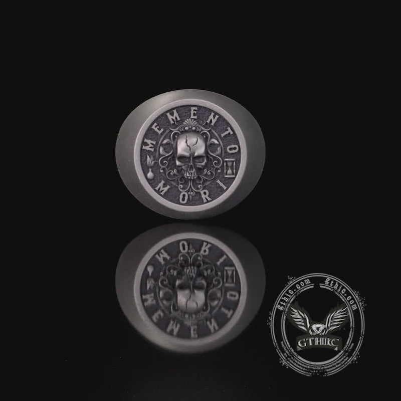 Wreath Skull Memento Mori Letters Sterling Silver Ring