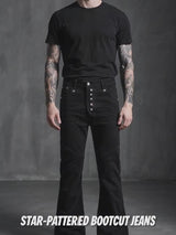 American Star Patterned Slim-Fit Solid Bootcut Jeans