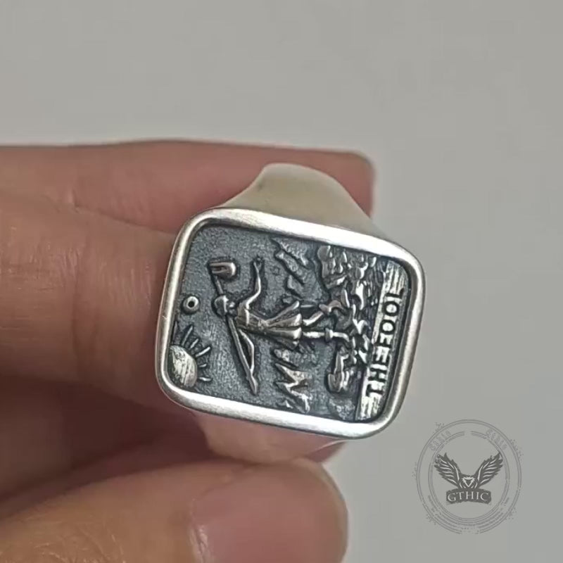 The Fool Tarot Card Sterling Silver Ring