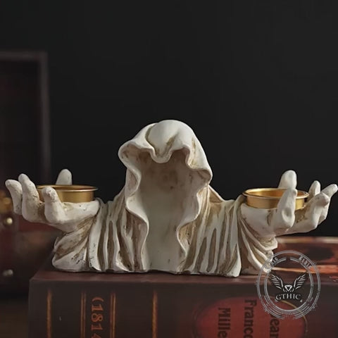 Gothic Ghost Wizard Resin Candle Holder
