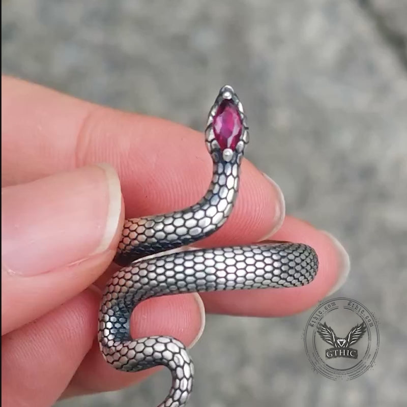 Sorcerer Serpent Zircon Sterling Silver Ring