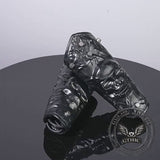 Gothic Skull Head Halloween PU Leather Bracers