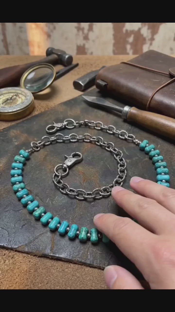Fashion Bone-Inspired Turquoise Alloy Pants Chain