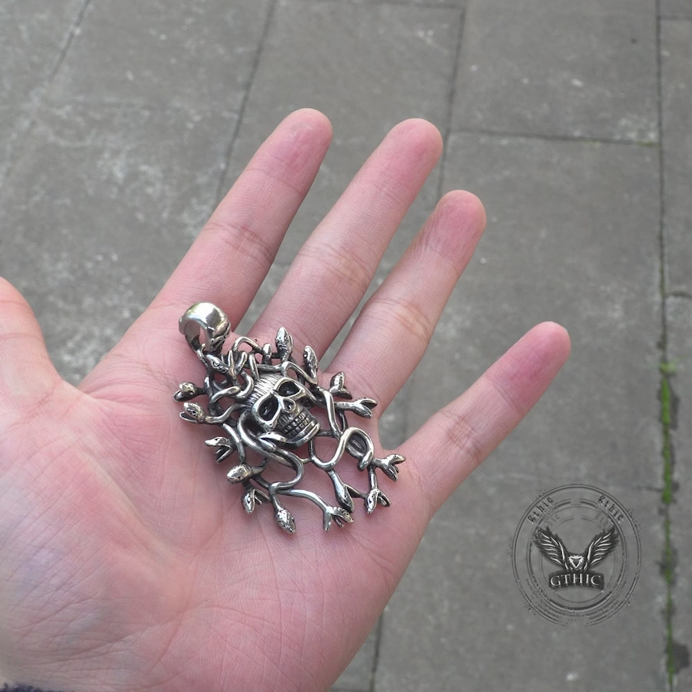 Greek Mythology Snake Hair Skull Stainless Steel Pendant