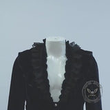 Gothic Dark Velvet Lace Patchwork V-Neck Shirt