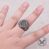 Vintage Tree of Life Vegvisir Rune Stainless Steel Viking Ring