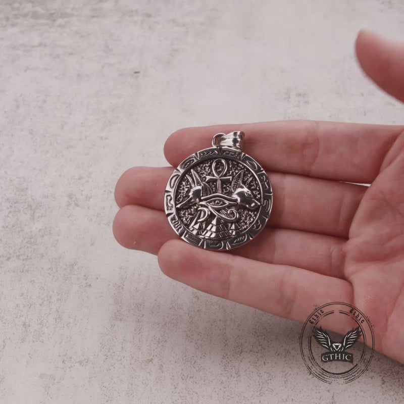 Vintage Anubis Ankh Cross Stainless Steel Pendant