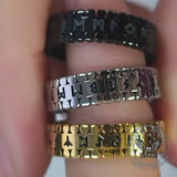 Viking Nordic Runes Stainless Steel Band Ring