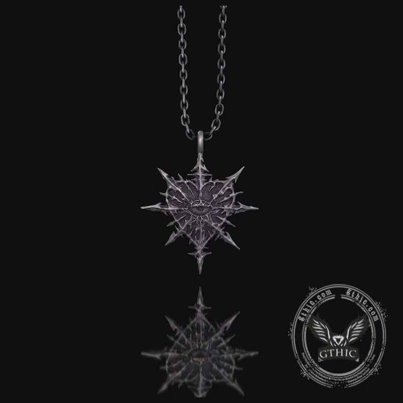 Gothic Heart of Thorns Demon Eye Sterling Silver Pendant