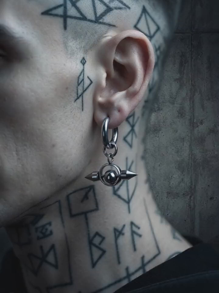 Punk Double-Pointed Spike Stainless Steel Earrings