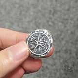 Sun Moon Compass Sterling Silver Ring