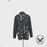 Stylish Hollow Frayed-Edge Design Suit Coat