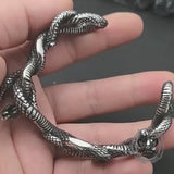 Coiled Snake Stainless Steel Gothic Cuff Bracelet