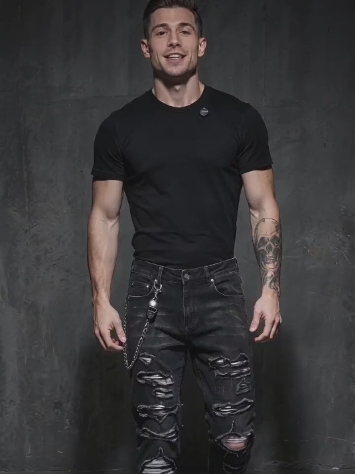 American Street Ripped Slim Fit Stretch Cotton Jeans