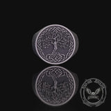 Tree of Life Viking Raven Sterling Silver Ring
