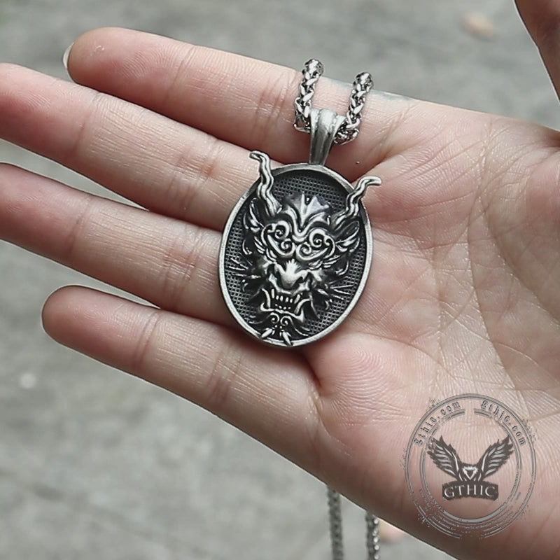 Japanese Oni Pure Tin Pendant