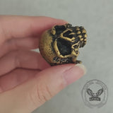 Anello teschio in ottone scuro Pioneer