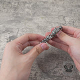 Fenrir Wolf Head Gem Eye Stainless Steel Bracelet