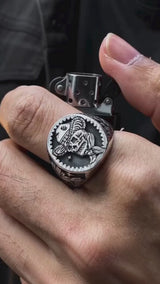 Punk Cowboy Skull Stainless Steel Ring