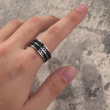 Simple Double Chain Stainless Steel Spinner Ring