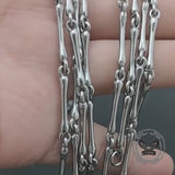 Simple Bone Link Stainless Steel Biker Necklace