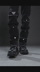 Pantalon Punk Homme en Coton Imprimé Crâne Patch