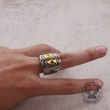 Punk Square Flush Poker Cards Stainless Steel Ring