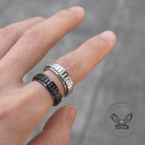 Simple Gear Stainless Steel Spinner Ring