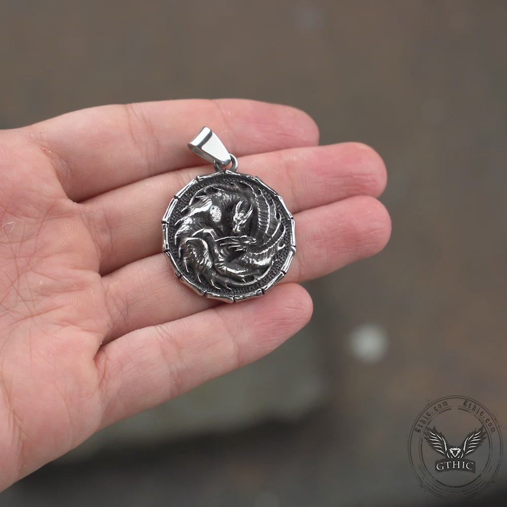 Norse Mythology Dragon Stainless Steel Pendant