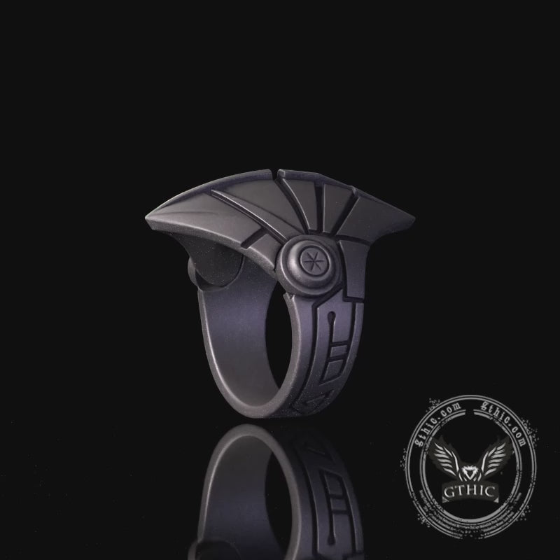Punk Armor Sterling Silver Helmet Knuckle Ring