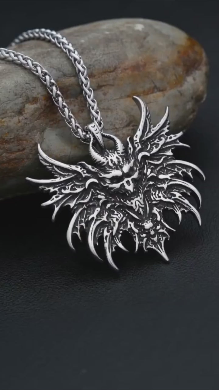 Gothic Skull Demon Stainless Steel Pendant