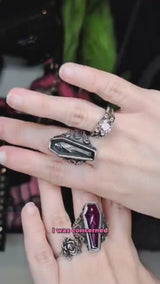 Vintage Rose Skull Stainless Steel Ring