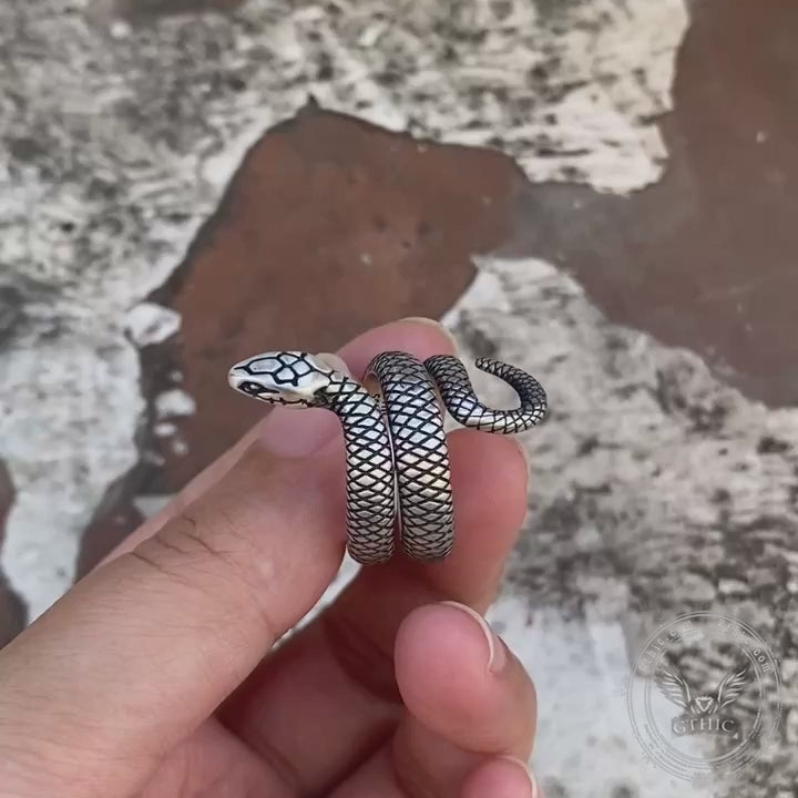 Coiled Snake Sterling Silver Ring