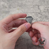 Punk Dense Skull Tiger Eye Stone Stainless Steel Ring