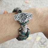 Viking Symbols Goat Head Alloy Paracord Bracelet