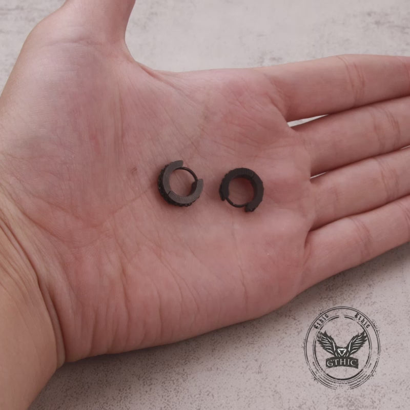 Simple Chain Design Stainless Steel Hoop Earrings