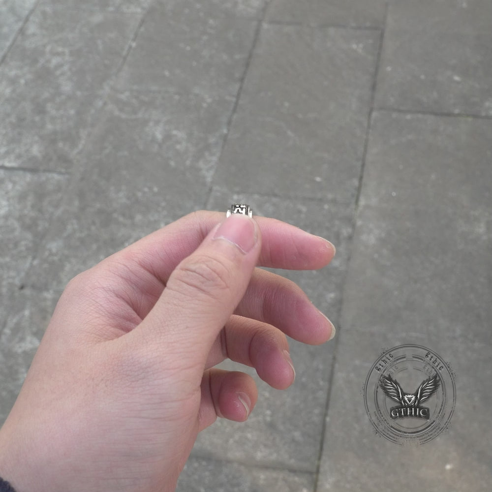 Vintage Six-Word Mantra Stainless Steel Spinner Ring