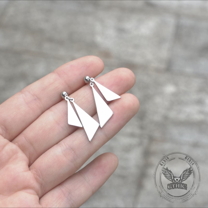 Simple Double Triangle Stainless Steel Stud Earrings | Gthic.com