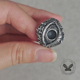 Evil Eye Skull Sterling Silver Hardcore Biker Ring